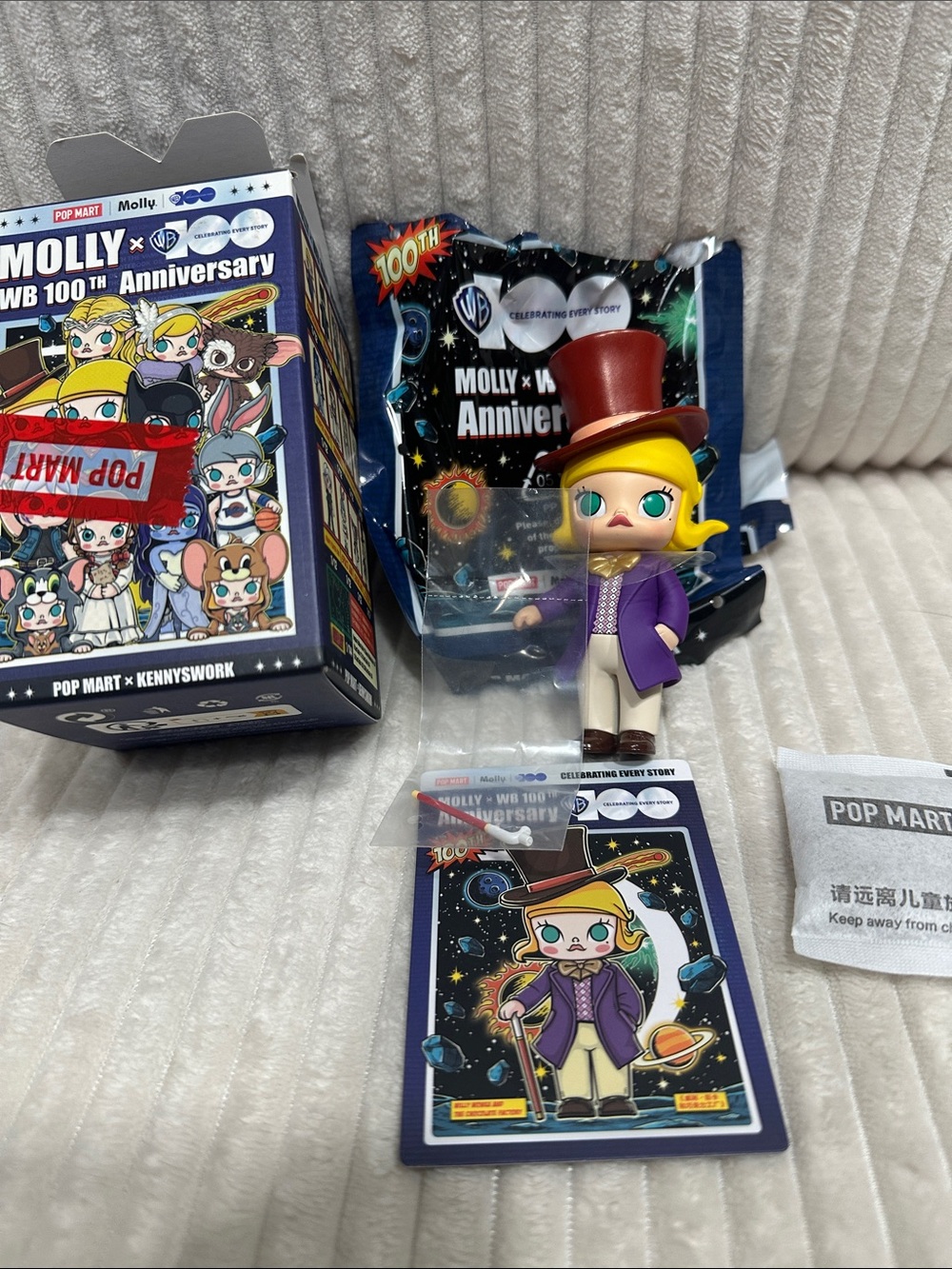 WILLY WONKA-POPMART MOLLY × Warner Bros. 100th Anniversary Series. New.Verified.